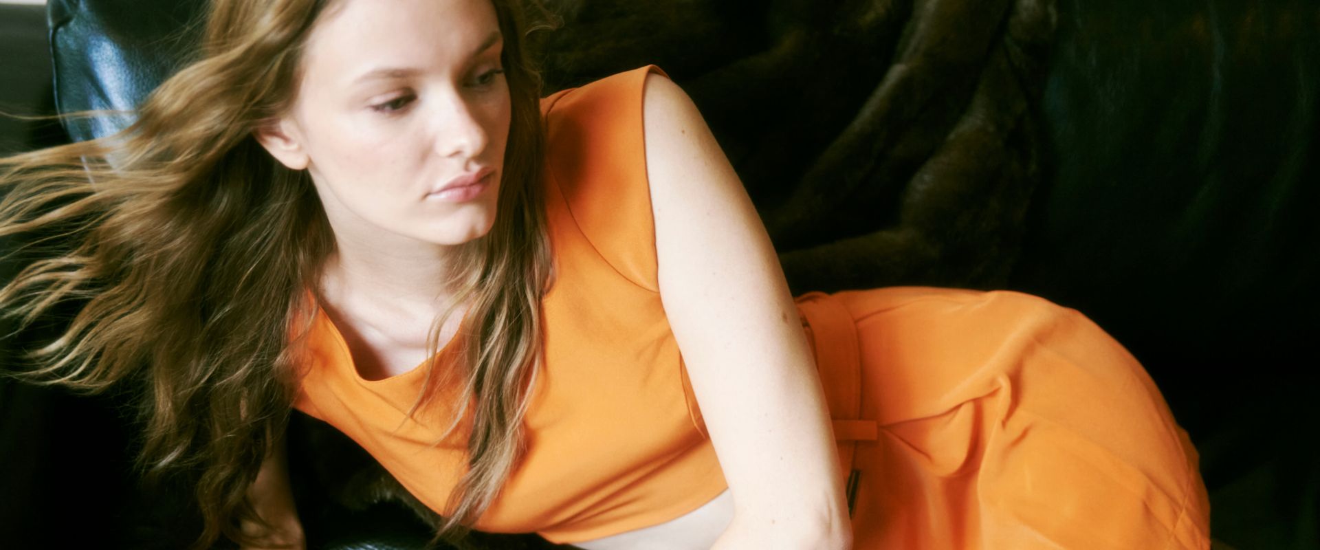 Mini saia e blusa laranja Erika