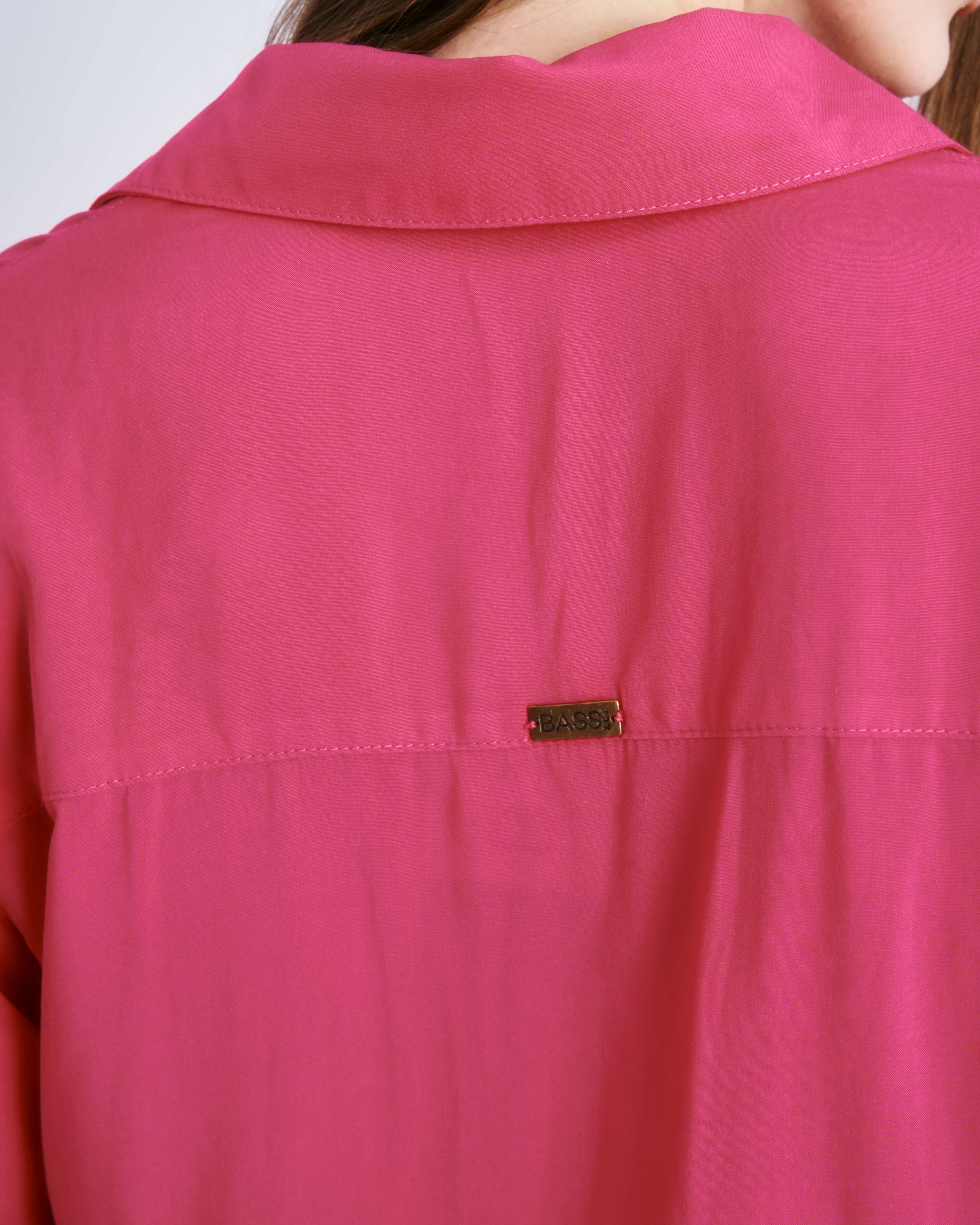 Pink Viscose Shirt with Mother-of-Pearl Buttons Daniela