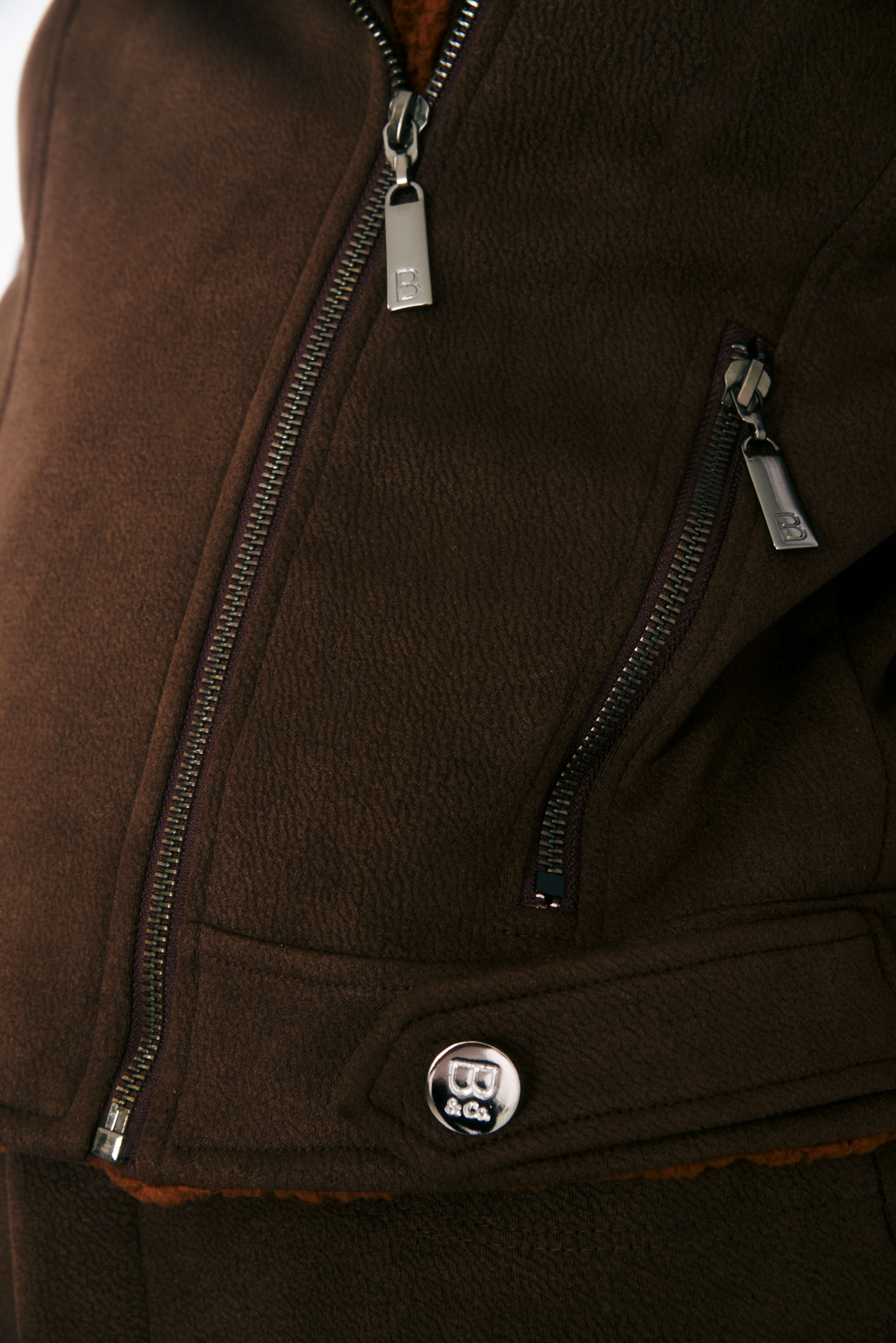 Brown Reversible Shearling Jacket Alexia