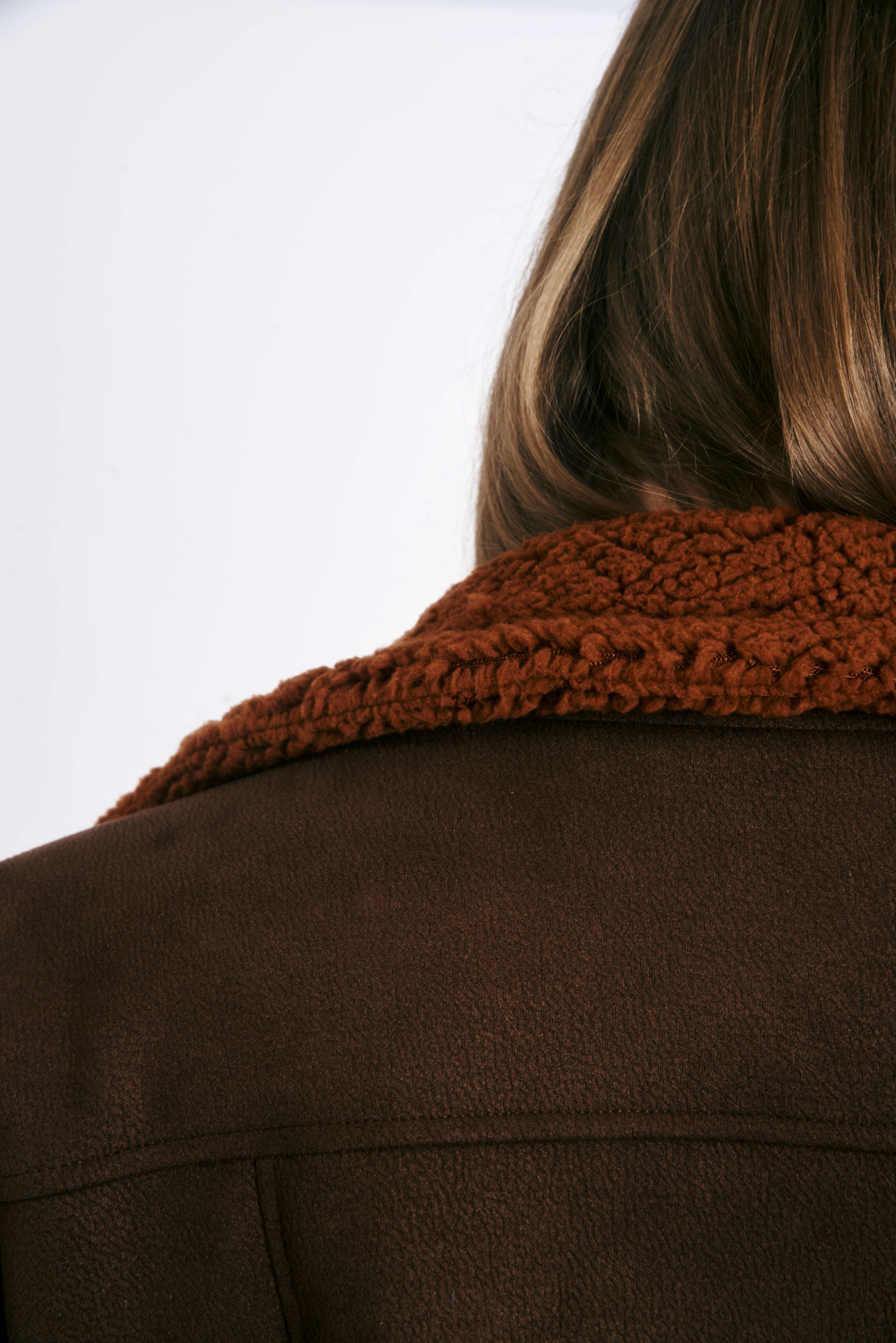 Brown Reversible Shearling Jacket Alexia